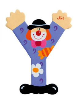 Drewniana literka. Klaun "Y", Sevi