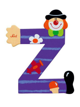 Drewniana literka. Klaun "Z", Sevi