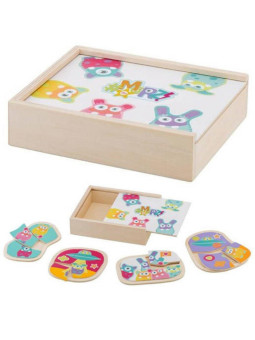 Drewniana świecąca układanka kosmiczne stworki MRZ Sevi