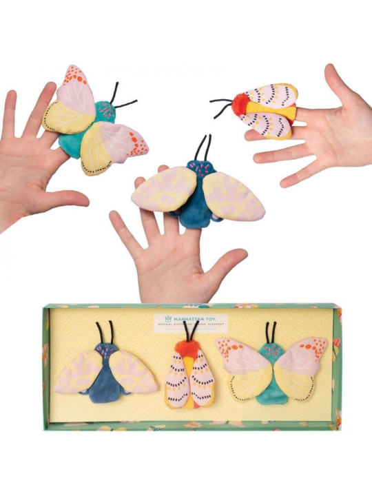 Zestaw 3 pacynek na palce Motyle Natural Historian Manhattan Toy