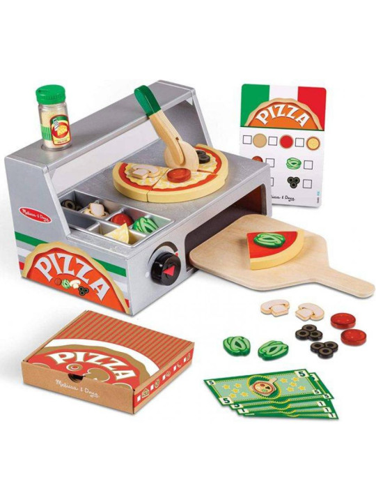 Drewniany zestaw do robienia pizzy z piecem Top & Bake 34 el Melissa & Doug