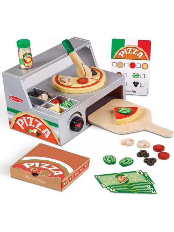 Drewniany zestaw do robienia pizzy z piecem Top & Bake 34 el Melissa & Doug