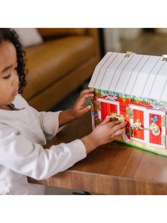 Drewniana stodoła z zamkami Melissa & Doug