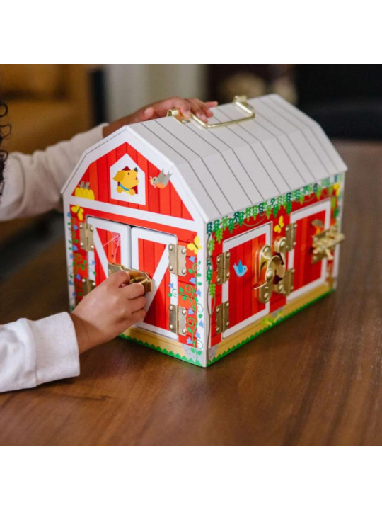 Drewniana stodoła z zamkami Melissa & Doug