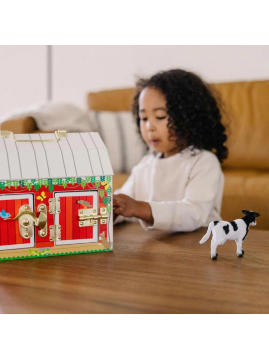 Drewniana stodoła z zamkami Melissa & Doug