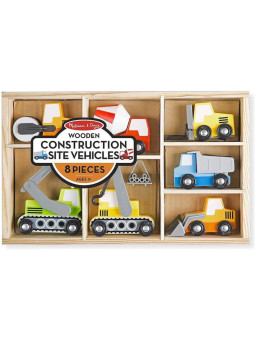 Zestaw drewnianych pojazdów z budowy Melissa & Doug