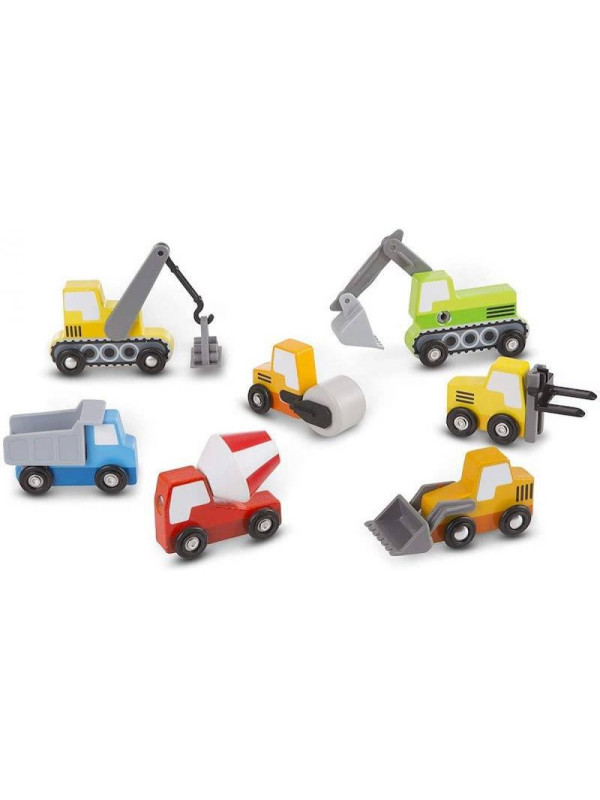 Zestaw drewnianych pojazdów z budowy Melissa & Doug