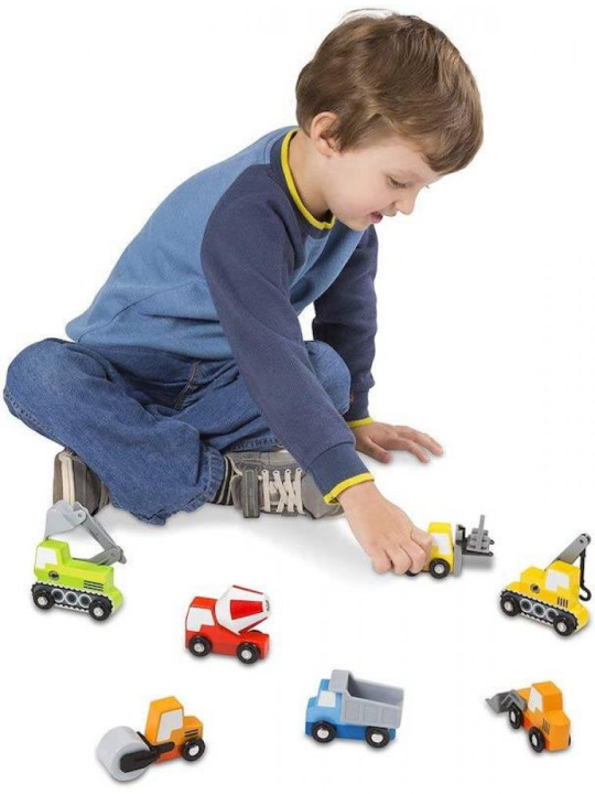 Zestaw drewnianych pojazdów z budowy Melissa & Doug