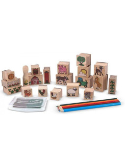 Drewniane stempelki Farma Melissa & Doug