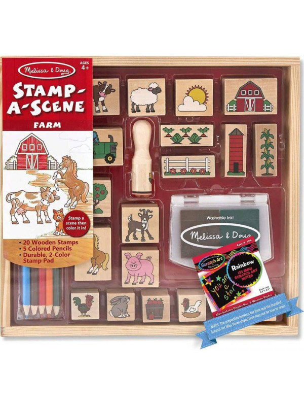 Drewniane stempelki Farma Melissa & Doug