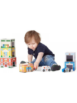 Wieża z klocków z autkami Melissa & Doug