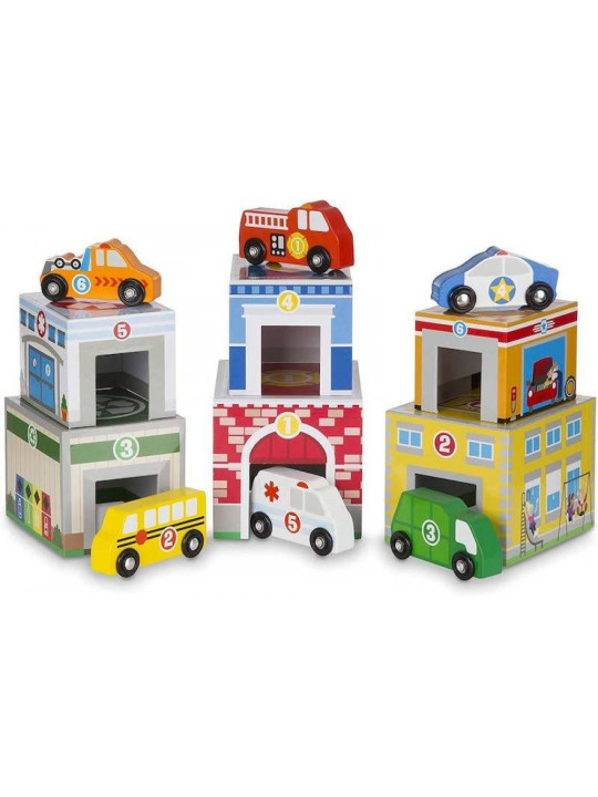 Wieża z klocków z autkami Melissa & Doug