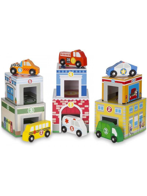 Wieża z klocków z autkami Melissa & Doug