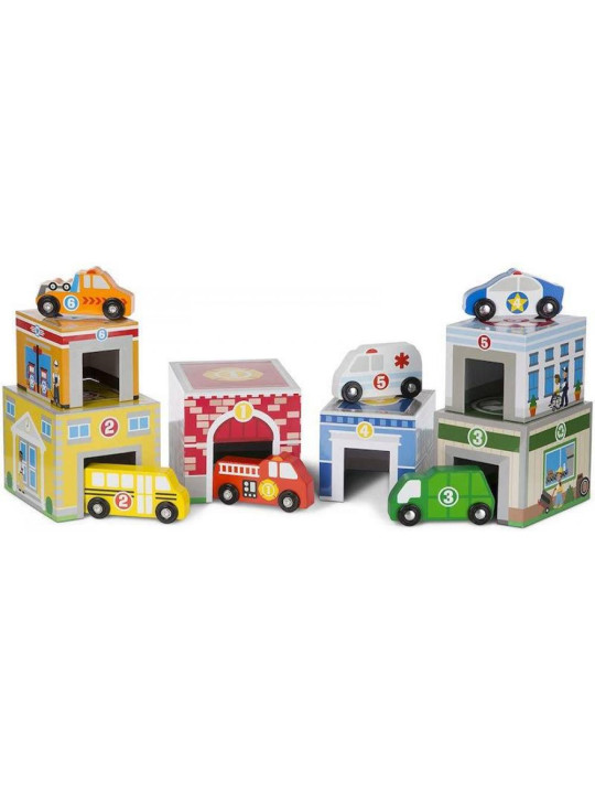 Wieża z klocków z autkami Melissa & Doug