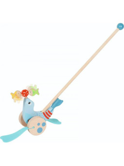 Drewniana zabawka do pchania Foka Goki