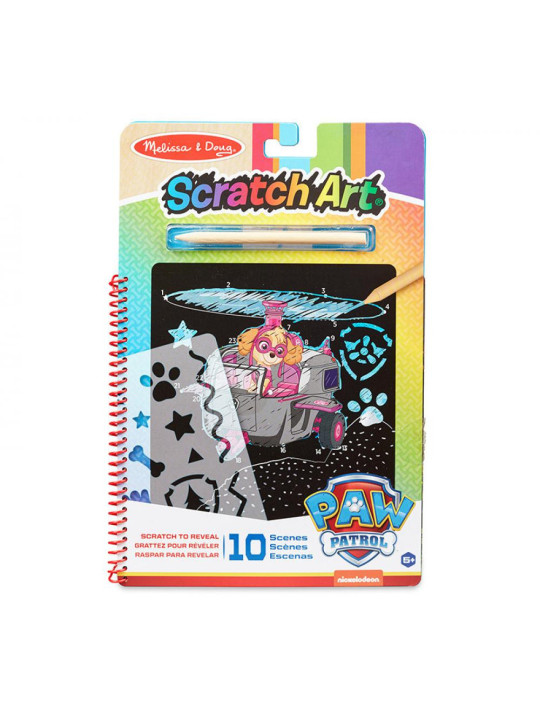 Wydrapywanka zdrapywanka z książką Psi Patrol Scratch Art Pad – Skye Melissa and Doug