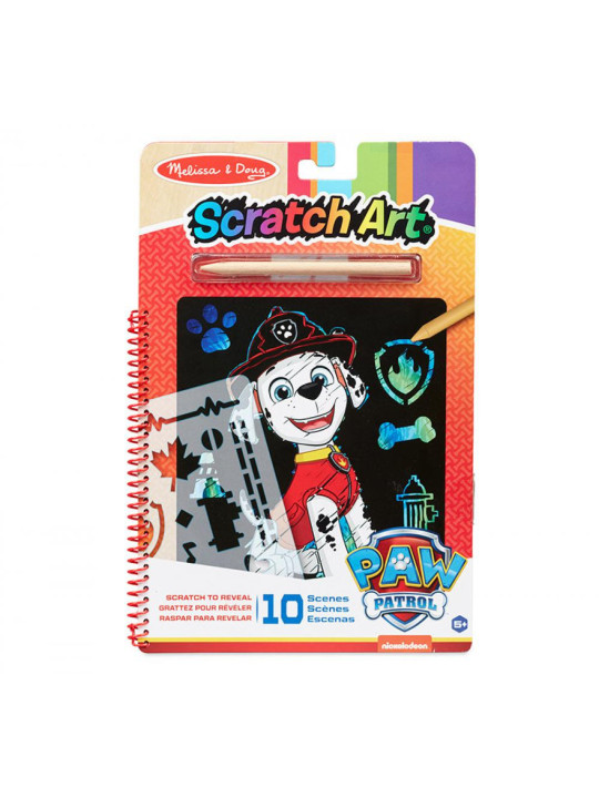 Wydrapywanka zdrapywanka z książką Psi Patrol Scratch Art Pad – Marshall Melissa and Doug