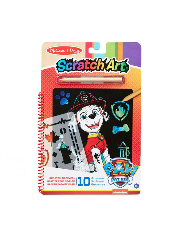 Wydrapywanka zdrapywanka z książką Psi Patrol Scratch Art Pad – Marshall Melissa and Doug