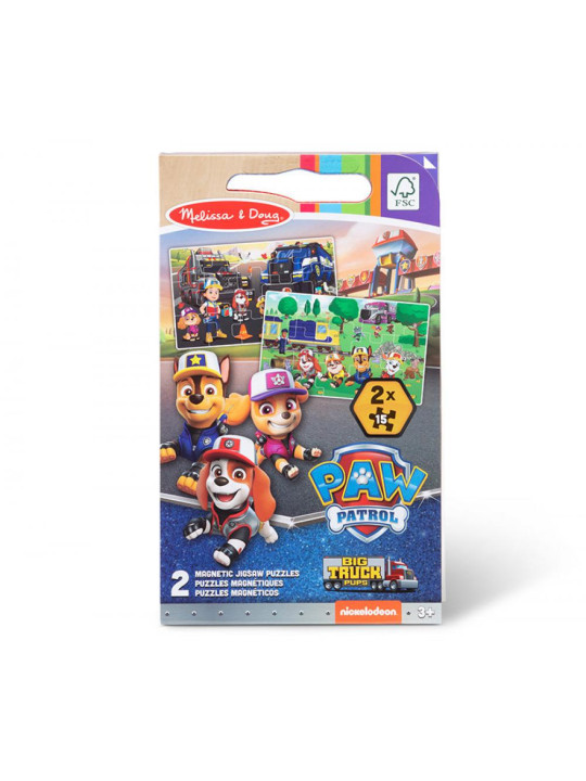 Puzzle na magnesy z książką Psi Patrol Magnetic Jigsaw Puzzles - Big Trucks Melissa & Doug