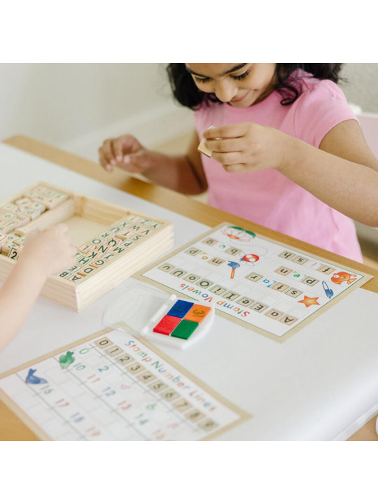 Pieczątki dla dzieci Deluxe litery i cyfry do nauki Melissa nad Doug