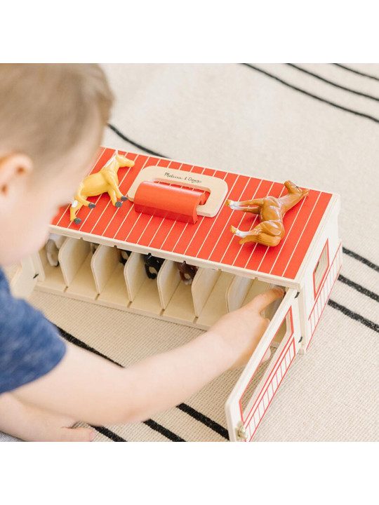 Drewniana Stajnia dla dzieci z Figurkami Koni Melissa and Doug