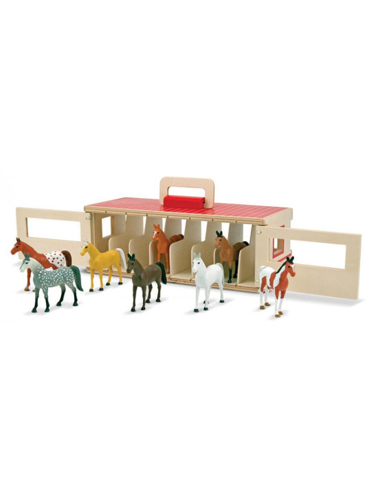 Drewniana Stajnia dla dzieci z Figurkami Koni Melissa and Doug