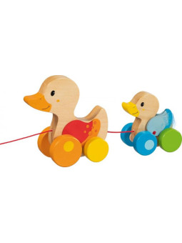 Rodzina kaczuszek do ciągnięcia dla dzieci Goki, zabawki drewniane