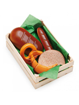 Zestaw drewnianego pieczywa w skrzyneczce Erzi