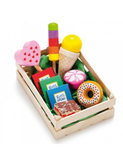 Zestaw drewnianych słodyczy do zabawy w kuchnię Erzi