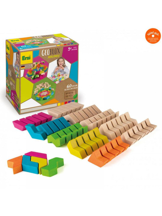 Drewniane klocki GeoBlox MaxiMix 60 el. Erzi