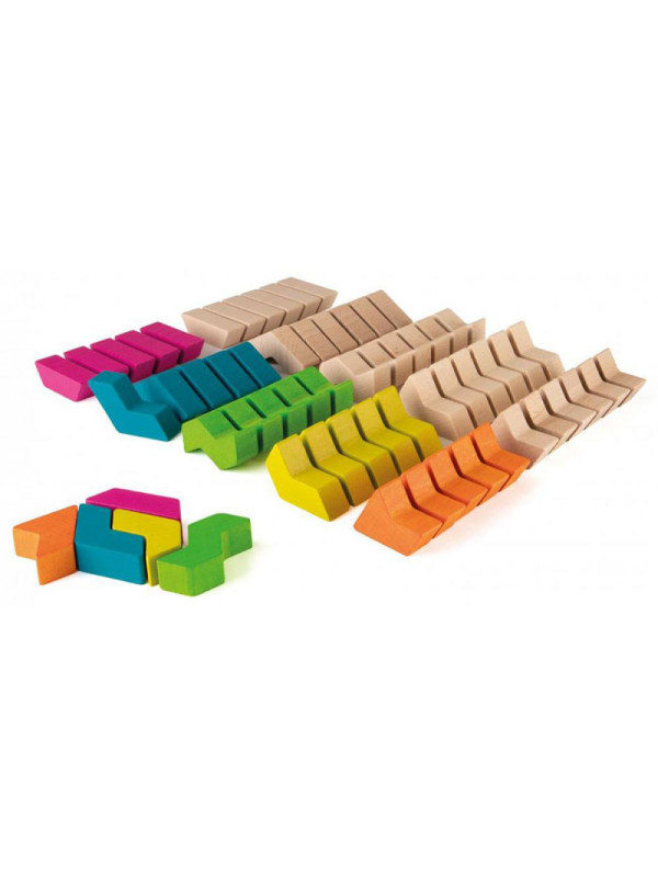Drewniane klocki GeoBlox MaxiMix 60 el. Erzi