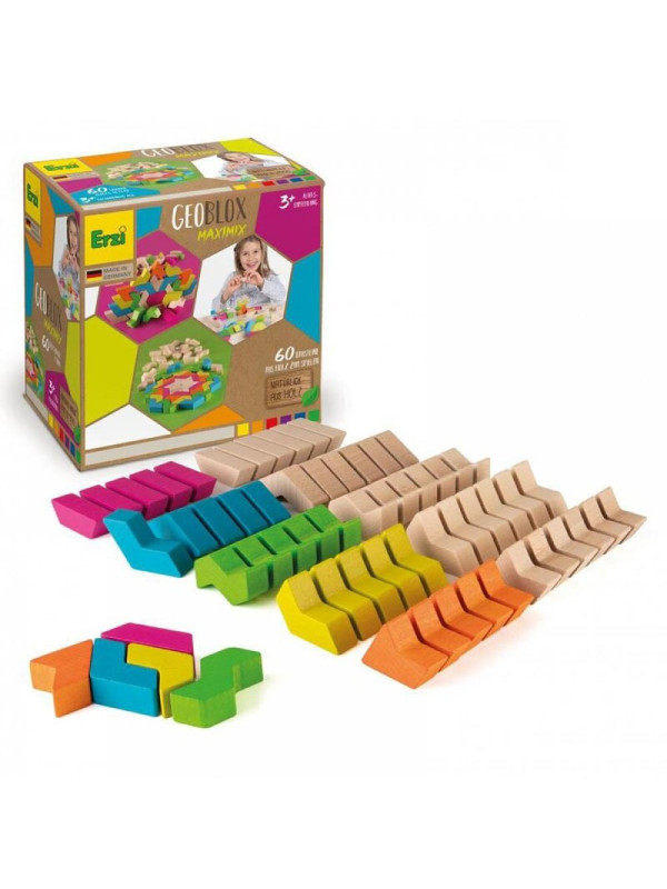 Drewniane klocki GeoBlox MaxiMix 60 el. Erzi