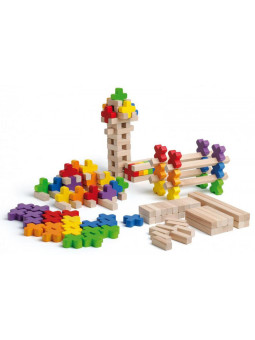 Klocki drewniane konstrukcyjne krzyżyki 150 el. Erzi