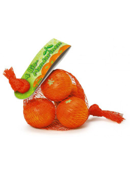 Drewniane mandarynki w siatce Erzi