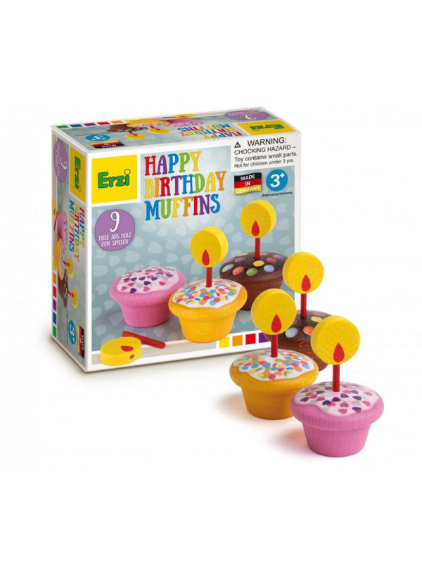 Drewniane babeczki muffinki na urodziny Erzi