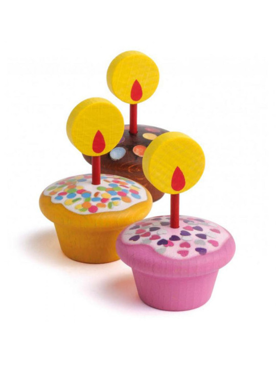 Drewniane babeczki muffinki na urodziny Erzi