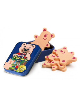 Drewniana wędlina misie do zabawy w kuchnię w puszce Erzi