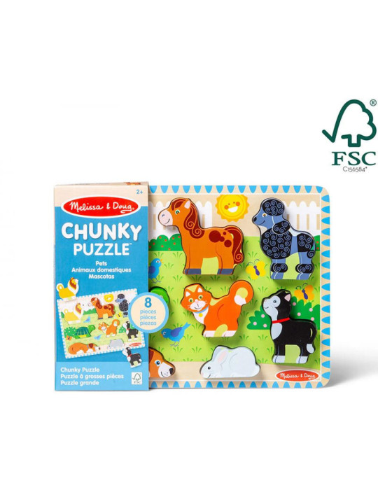 Układanka drewniana dopasowywanie Zwierząt figurek drewnianych Melissa and Doug