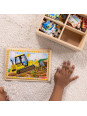 Puzzle drewniane dla dzieci 4w1 Pojazdy budowlane  Melissa & Doug Puzzle drewniane dla dzieci 4w1 Pojazdy budowlane  Melissa & Doug