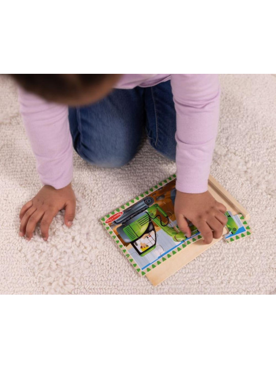 Puzzle drewniane dla dzieci 4w1 Pojazdy budowlane  Melissa & Doug