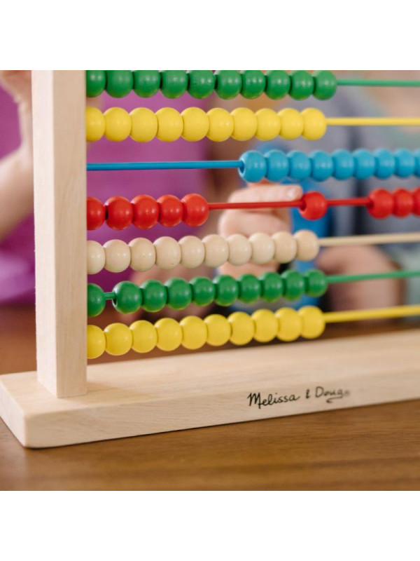 Drewniane liczydło Abacus 100 wielokolorowych koralików Melissa & Doug