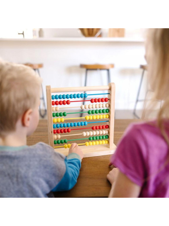 Drewniane liczydło Abacus 100 wielokolorowych koralików Melissa & Doug