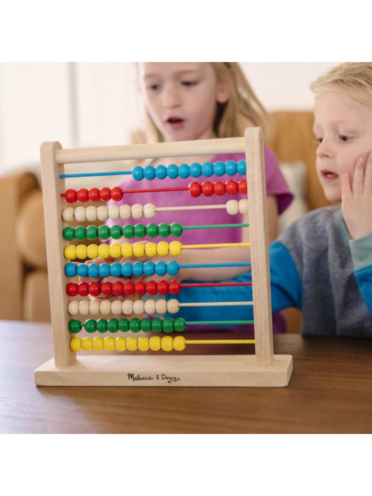 Drewniane liczydło Abacus 100 wielokolorowych koralików Melissa & Doug