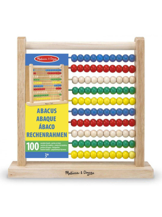 Drewniane liczydło Abacus 100 wielokolorowych koralików Melissa & Doug