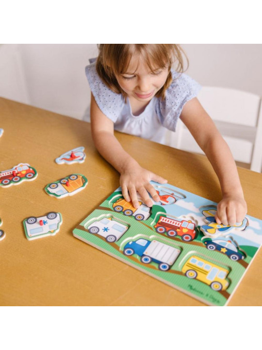 Układanka z uchwytami Pojazdy 8 el Melissa & Doug