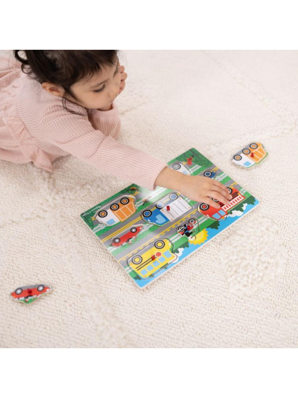 Układanka z uchwytami Pojazdy 8 el Melissa & Doug