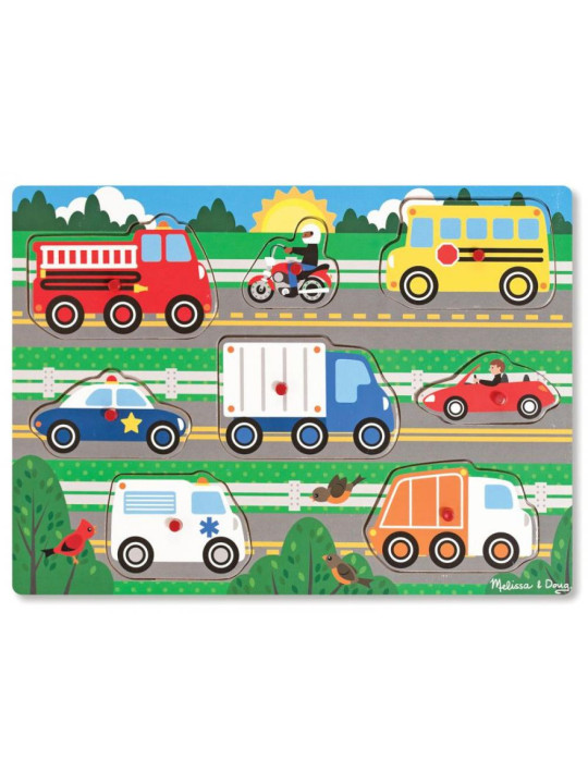 Układanka z uchwytami Pojazdy 8 el Melissa & Doug