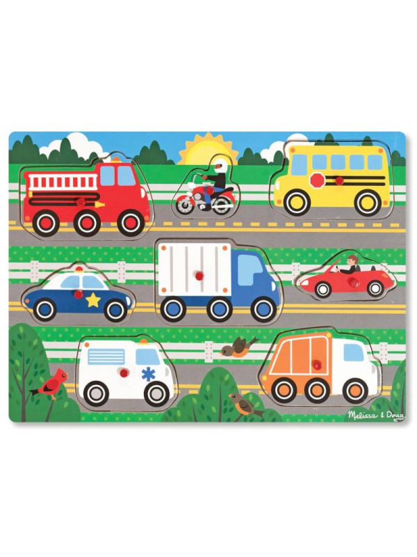 Układanka z uchwytami Pojazdy 8 el Melissa & Doug