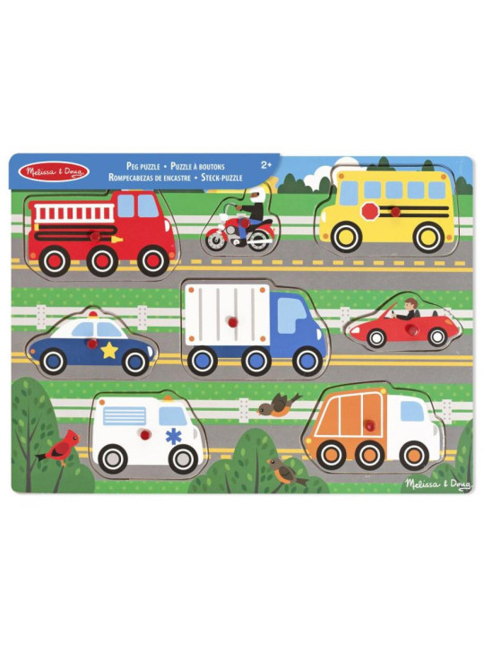 Układanka z uchwytami Pojazdy 8 el Melissa & Doug