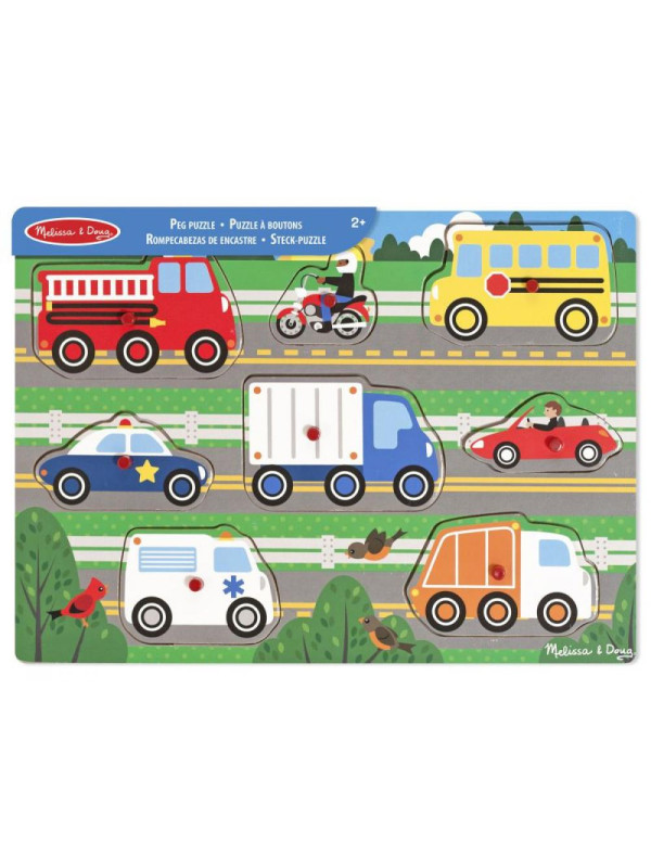 Układanka z uchwytami Pojazdy 8 el Melissa & Doug